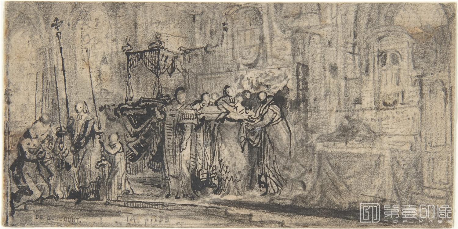 素描-美国纽约大都会美术馆素描藏画-Auguste RodinOrigin of the Greek Vase-0349